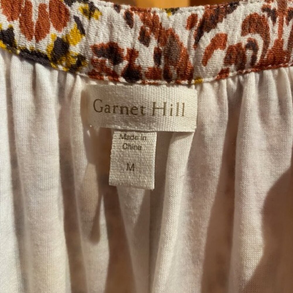 Garnet Hill Cream, Brown and Yellow Patterned Sleeveless Dress - Picture 4 of 14